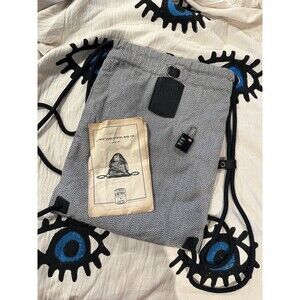 Loctote The Original Flak Sack Gray Drawstring Backpack Bag Loc Tote